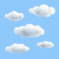 Clouds on a blue background. Color illustration.