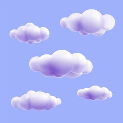 Clouds on a blue background. Color illustration.