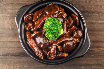 Chinese food: a plate of braised goose paw