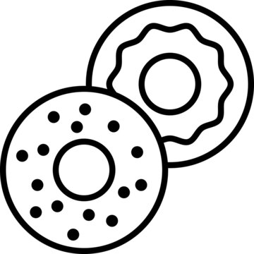 Bagel Outline Icon Food Vector