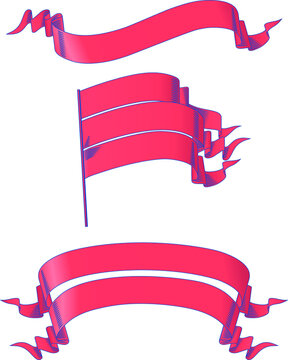 set of red ribbons, flaf