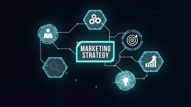 Internet, business, Technology and network concept. Digital Marketing content planning advertising strategy concept. Virtual button.