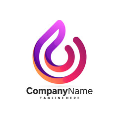 colorful droplets vector logo design template