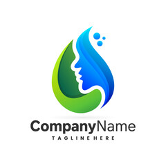 healthy spa vector logo design template