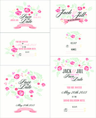 wedding invitations graphics illustration of a set of elements