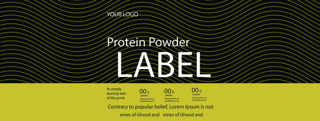 Bottle label, Package template design, Label design, protein label ,Supplement label template.