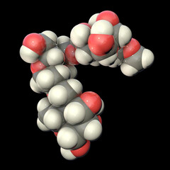 Pullulan molecule, 3D illustration.