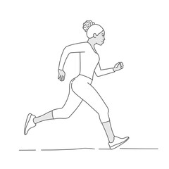 Fototapeta na wymiar American woman doing sports, running.