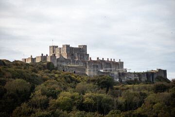 Fototapeta na wymiar Dover Castle. The most iconic of all English fortresses. English castle on top of the hill.