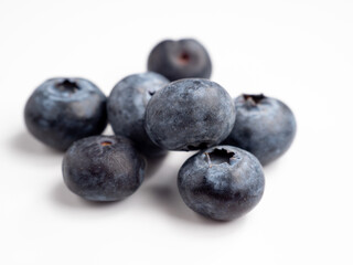 Blueberries on a white background.