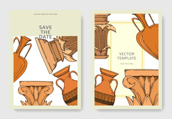 vector antique greek amphoras