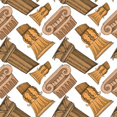 vector antique greek columns black