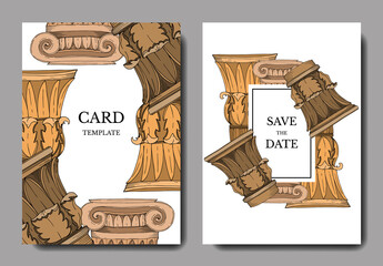 vector antique greek columns black