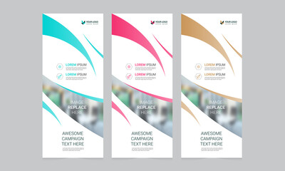 Roll up banner vector template