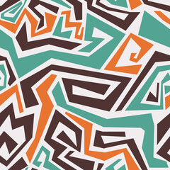 Abstract tribal pattern. Seamless oriental vector background. Geometric ethnic vector illustration.