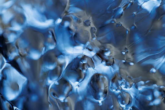 Melting ice water closeup
