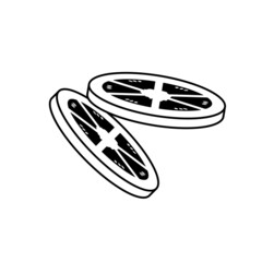 Tomato Slices Outline Icon Illustration on White Background