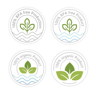 Bio eco logo icon vector set