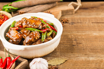 Chinese Cuisine: a plate of braised ribs
