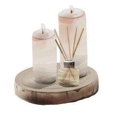 Candle and Aroma design for greeting cards, invitations, posters.