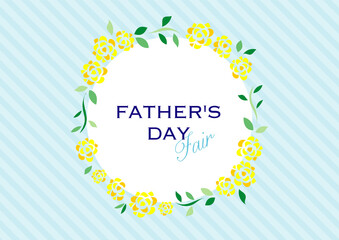 バラのフレームと父の日の文字