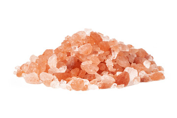 Fototapeta na wymiar Himalayan salt raw crystals Isolated on white background with clipping path 