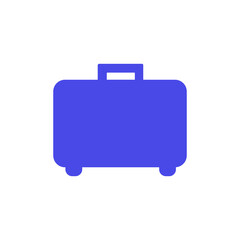 Suitcase in violet. Vector icon isolated on white background.