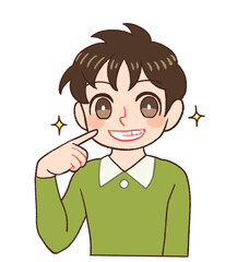 clip art of child with healthy tooth