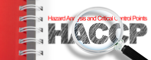 HACCP text on white background - Hazard Analysis and Critical Control Points - Food Safety and...