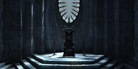 Fantasy horror throne_3d graphic image