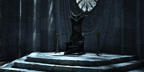 Fantasy horror throne_3d graphic image