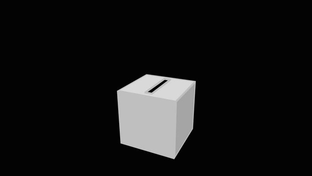 Throwing votes into the ballot box 4k 2D animation