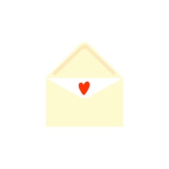 Envelope with love letter Valentine's day.