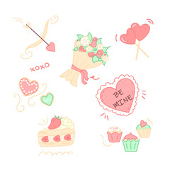 Love icons set for Valentines Day