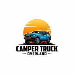 camper van, camper truck, motor home logo vector © winana