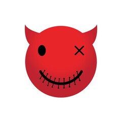 Devil horn Vector icon for emoji or emoticon logo chat and other