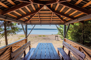 View of the lake from the gazebo for lunch