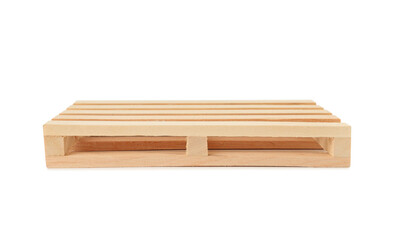 One small wooden pallet isolated on white