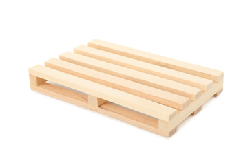 One small wooden pallet isolated on white