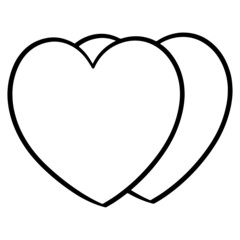 Valentine 2 heart Hand Doodle Outline design