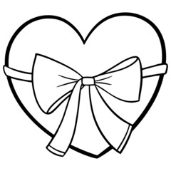 Valentine heart Hand Doodle Outline design