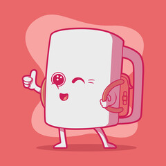 Cute Coffee Cup happy character vector illustration. Motivation, drink funny design concept.