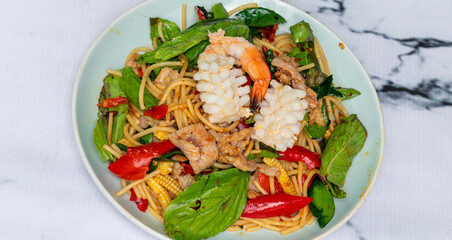 Thai Style Suki, Spaghetti and Rice Dishes. 