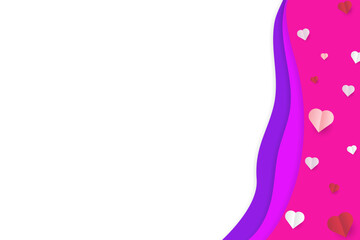 vector love and valentine day with heart. minimal gift love . valentine minimal style. background vector pink with copy space area