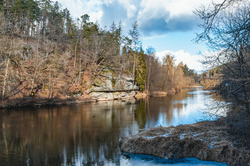 Luznice river, South Bohemian region. Czechia
