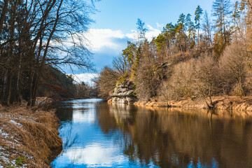 Luznice river, South Bohemian region. Czechia
