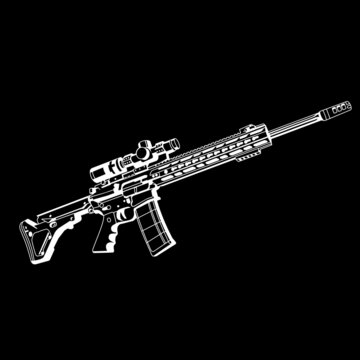 recommend clip art: AR15 riffle weapon line art