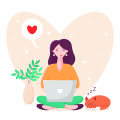 vector illustration concept virtual love