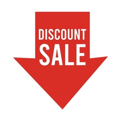 arrow down with discount sale text