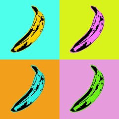 Banane colorate illustrazione  - obrazy, fototapety, plakaty